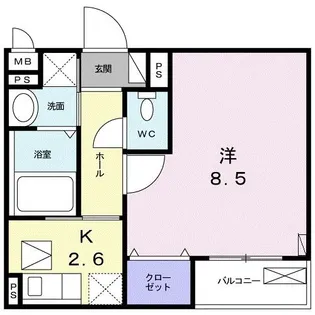 クレディーカーサ【1階】の間取り