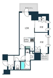 ドレッセ目黒大橋プレヴィ【9階】の間取り