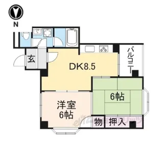 マナイグランドマンション【4階】の間取り