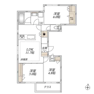 パークメゾン菊川【1階】の間取り