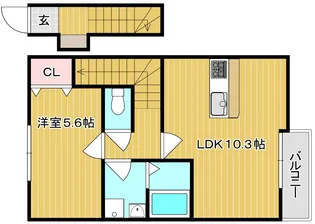 COCORU東畦 A棟【2階】の間取り