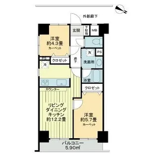 リュエル戸田公園【6階】の間取り