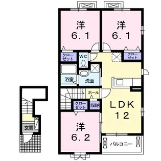 フレックス津 A棟【2階】の間取り