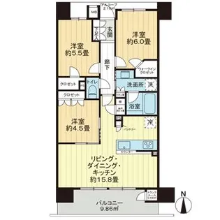 クレアホームズ南仙台駅前【3階】の間取り