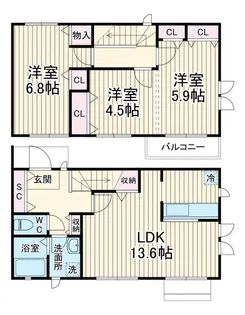 ラフィネ本郷台【1階】の間取り