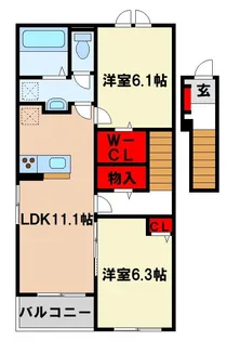 ミルキー ウェイ 壱番館【2階】の間取り