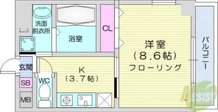 メズューセラ五橋【4階】の間取り