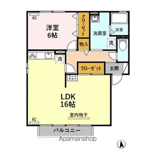 コンフォールII B【1階】の間取り