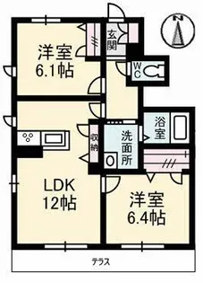 コンブリオ B棟【1階】の間取り