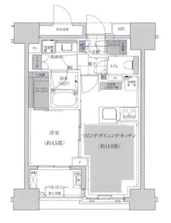 ルフォン築地ザ・レジデンス【4階】の間取り