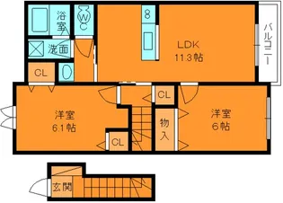 メゾン城東【2階】の間取り