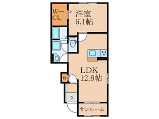 シャイン大興D【2階】の間取り