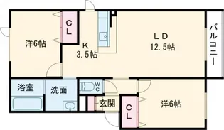 クラーク沼ノ端【3階】の間取り