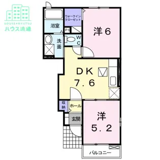 ラフレシール・メゾンA【1階】の間取り