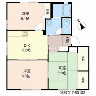 シュロスコートB棟【1階】の間取り