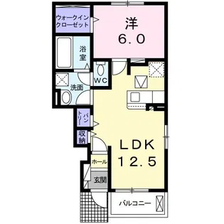 クラール樋之口C【1階】の間取り