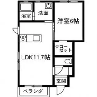ベルビューA【1階】の間取り