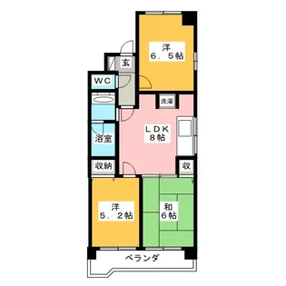 第六石井ビル【5階】の間取り