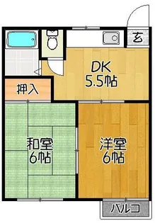 ハイツNK B棟【2階】の間取り