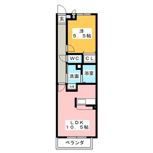 エヴァハイム【1階】の間取り