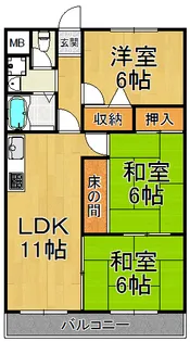 グランドメゾン昆陽【3階】の間取り