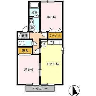 アヴェニール幸 B【1階】の間取り