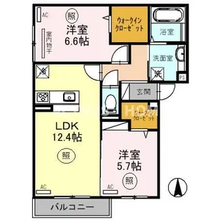 大阪府大阪市阿倍野区天王寺町南2【アパート】の間取り