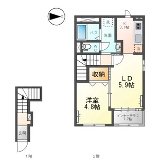 福島県福島市永井川字壇ノ腰【アパート】の間取り