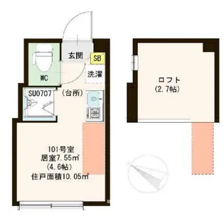 1Rの間取り画像