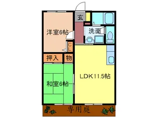 ガルテン・ハイム【1階】の間取り