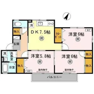 セジュール上安【2階】の間取り