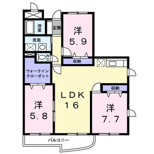 クラール ダンケ【2階】の間取り