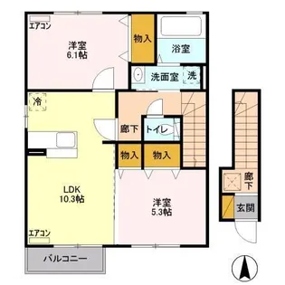 エクレール下栗 A【2階】の間取り