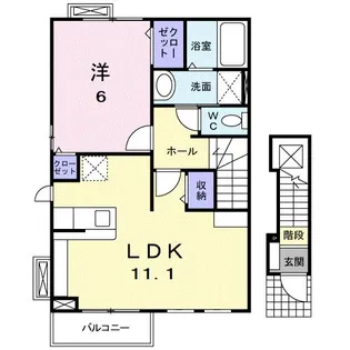 広島県福山市東手城町3【アパート】の間取り