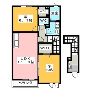 ソレイユ【2階】の間取り