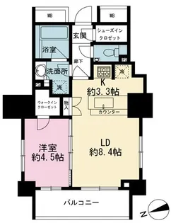 ザ・パークハウスアーバンス御成門【11階】の間取り