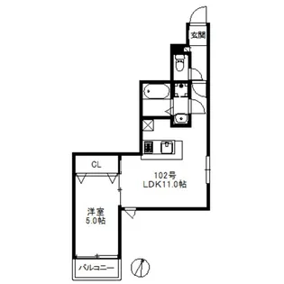 福岡県福岡市西区福重3【アパート】の間取り