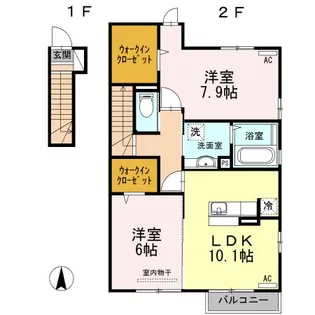 スイングガーデン B【2階】の間取り