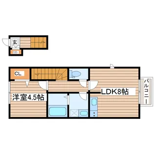 アスコット台原B棟【2階】の間取り