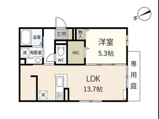 スカイ長束【1階】の間取り