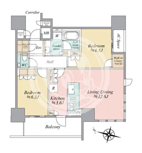 ザ・パークハウス大阪梅田タワー【9階】の間取り