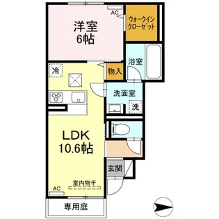 クレスト黄金町【1階】の間取り