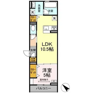 D crest 中之郷2丁目【2階】の間取り