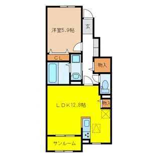 岐阜県岐阜市東鶉4【アパート】の間取り