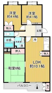 エステート八王子B棟【4階】の間取り