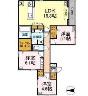 セレスティア開成A・B【1階】の間取り