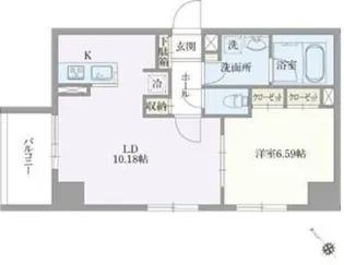 ベルエスパス箱崎【2階】の間取り