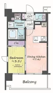 ガーラ・プライム横濱関内【4階】の間取り