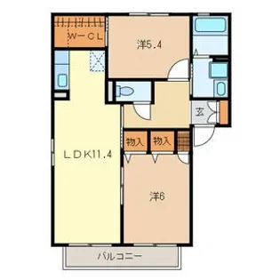 ランヴェールB棟【2階】の間取り