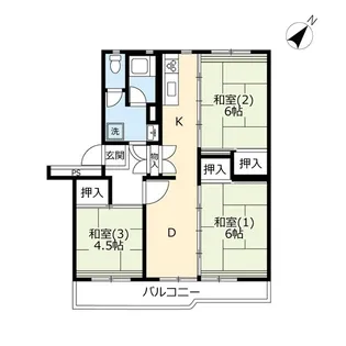 UR若葉台【5階】の間取り